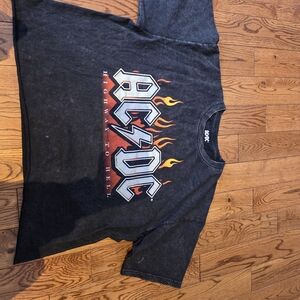 AC/DC Kids Black Tee with Flame Logo